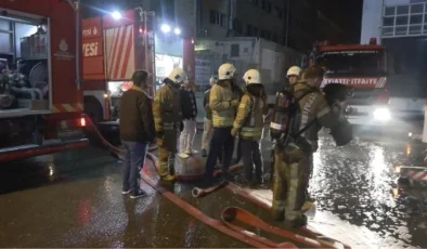 Beylikdüzü’nde boya atölyesinde yangın çıktı